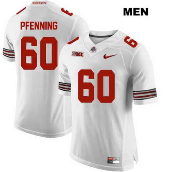 Blake Pfenning Ohio State Buckeyes Authentic Mens Stitched  60 Nike White College Football Jersey Jersey